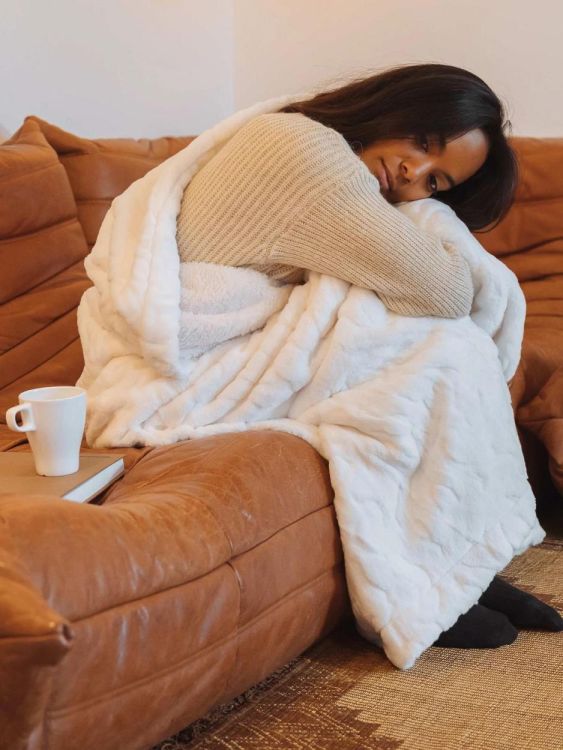 Waro by Plaids Cocooning Plaid Ours blanc 150x200cm (Blanc) - Panache (Koksijde)