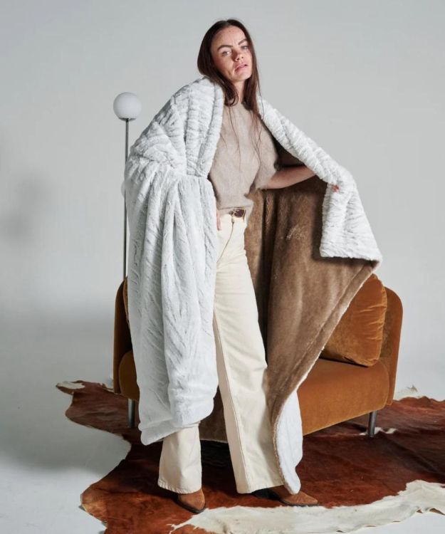 Waro by Plaids Cocooning Plaid Polaire Tigre beige 150x200cm (Beige) - Panache (Koksijde)