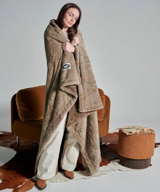 Waro by Plaids Cocooning Plaid Tigre taupe 150x200cm (Taupe) - Panache (Koksijde)