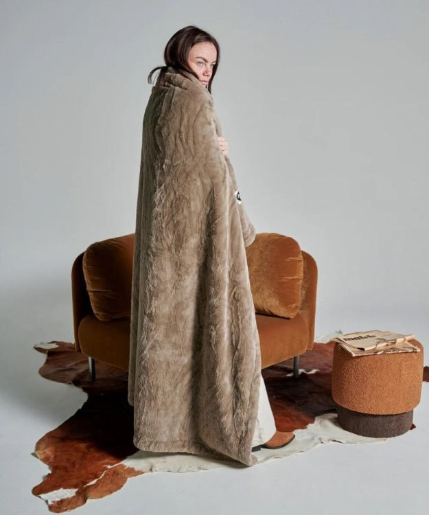 Waro by Plaids Cocooning Plaid Tigre taupe 150x200cm (Taupe) - Panache (Koksijde)