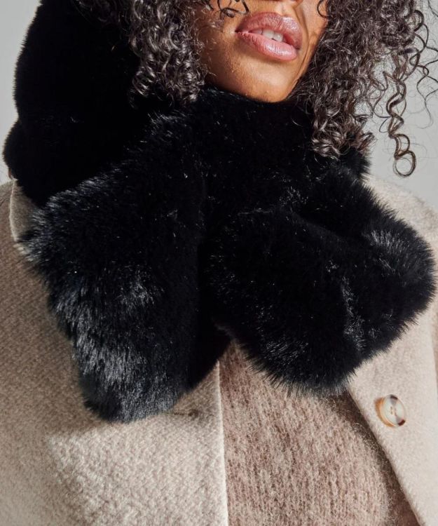 Waro by Plaids Cocooning Écharpe Fausse Fourrure Noir (Noir) - Panache (Koksijde)