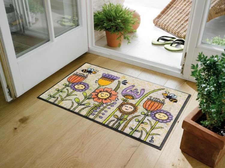 Wash + Dry Floor Fashion Friendly Flowers 50x75cm (Multi) - Panache (Koksijde)