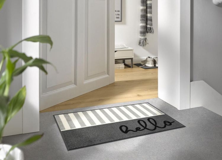 Wash + Dry Floor Fashion Hello Stripes 50x75cm (Grey) - Panache (Koksijde)
