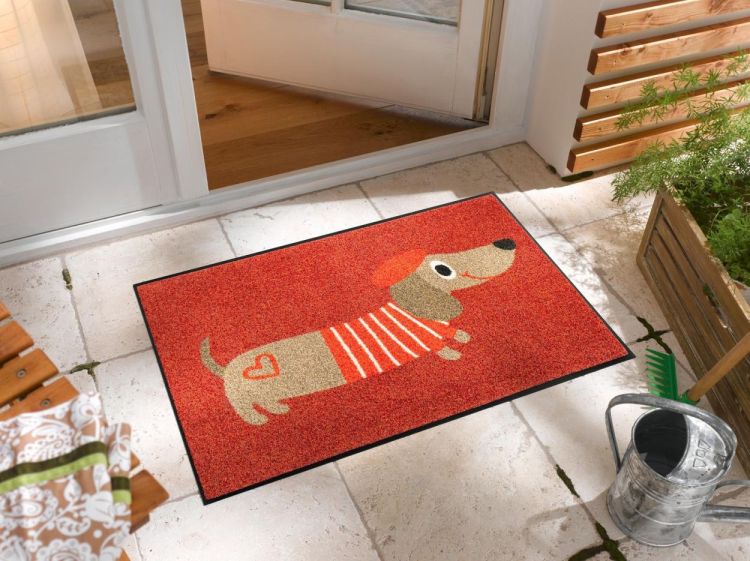 Wash + Dry Floor Fashion Monsieur Chien 50x75cm (Red) - Panache (Koksijde)
