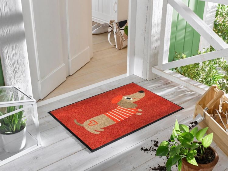 Wash + Dry Floor Fashion Monsieur Chien 50x75cm (Red) - Panache (Koksijde)