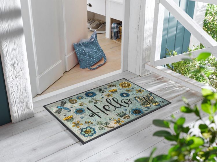 Wash + Dry Floor Fashion Hello Flowers 50x75cm (Multi) - Panache (Koksijde)