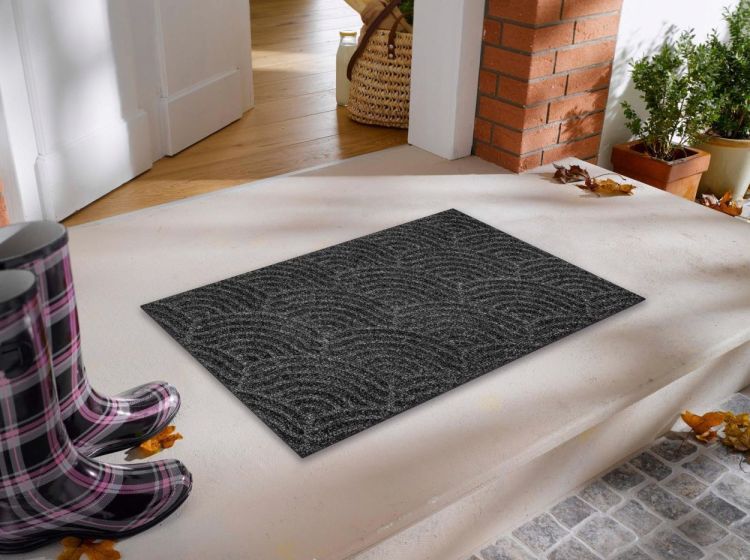 Wash + Dry Floor Fashion Waves dark grey 45x75cm Dune (Dark Grey) - Panache (Koksijde)