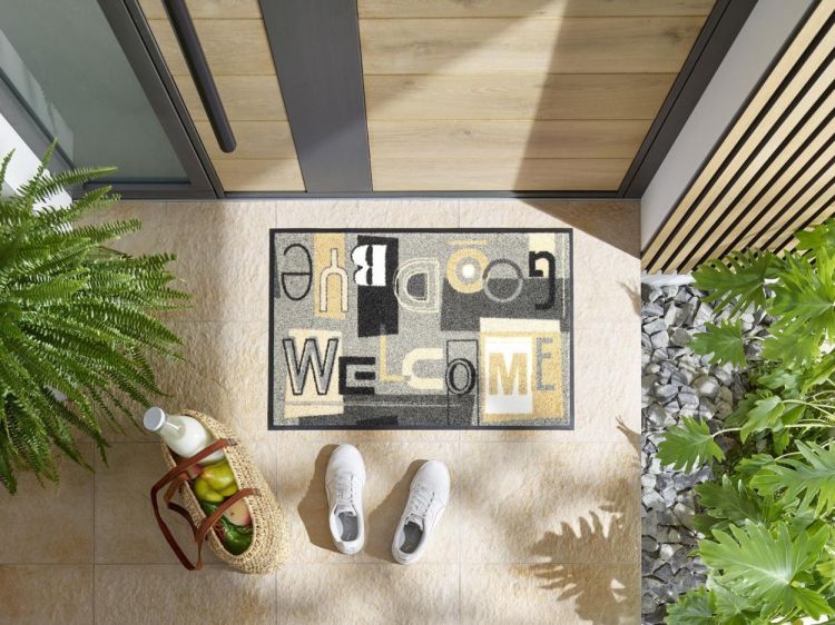 Wash + Dry Floor Fashion Welcome Goodbye 50x75cm (Multi) - Panache (Koksijde)