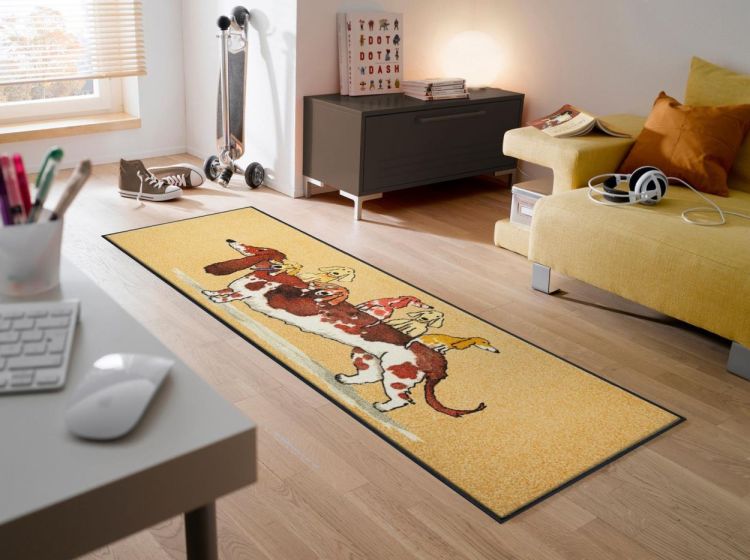 Wash + Dry Floor Fashion Woof buddies 60x180cm (Multi) - Panache (Koksijde)