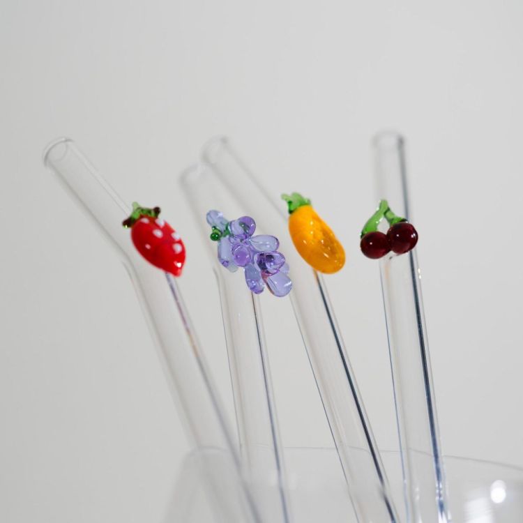 WD Lifestyle 4 pailles en verre Fruits (Multi) - Panache (Koksijde)
