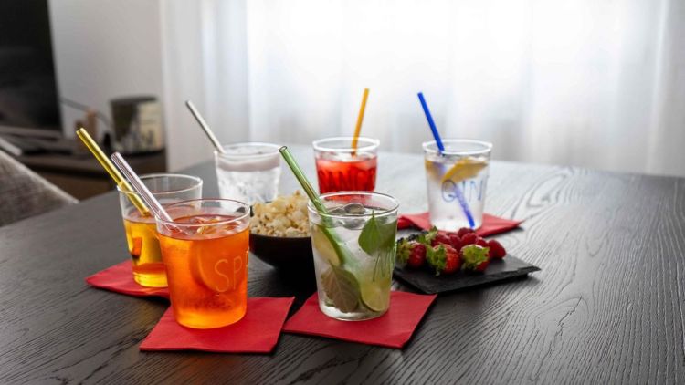 WD Lifestyle 6 pailles en verre colorées (Multi) - Panache (Koksijde)