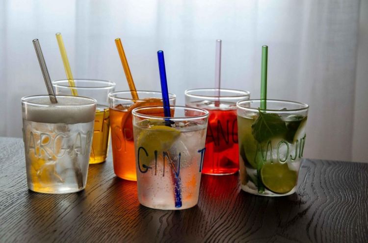 WD Lifestyle 6 pailles en verre colorées (Multi) - Panache (Koksijde)