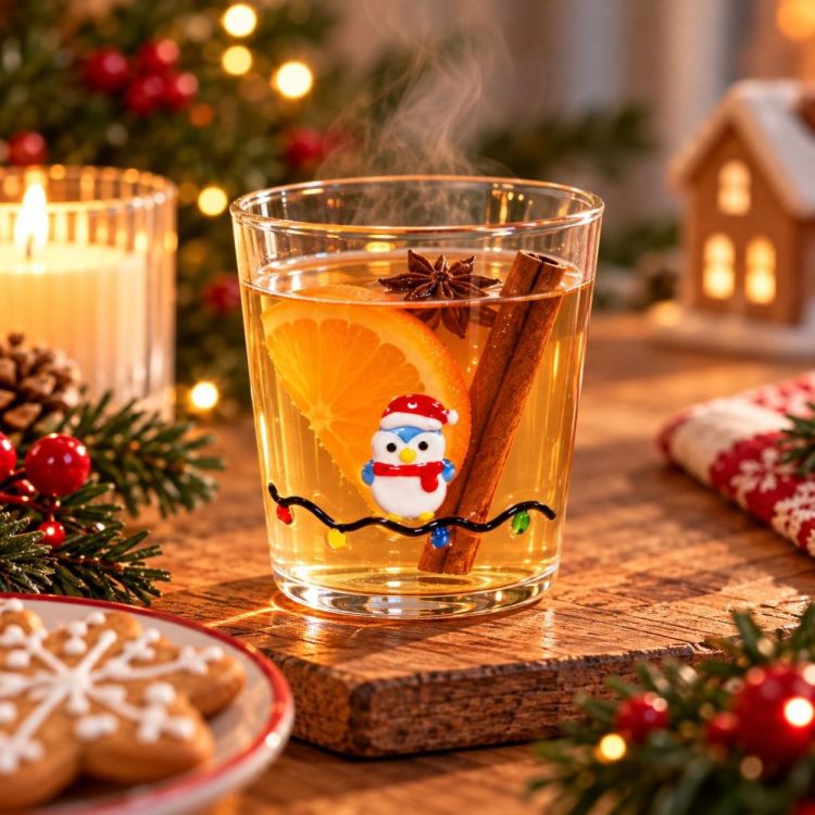 WD Lifestyle Glas Kerstpinguïn (Multi) - Panache (Koksijde)
