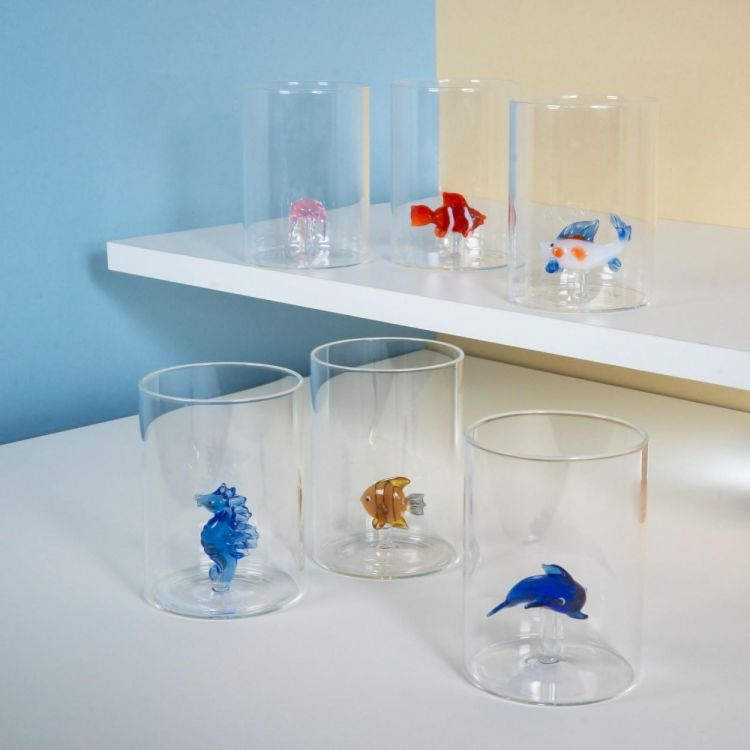 WD Lifestyle Glas XL Zeepaardje 500ml (Blue) - Panache (Koksijde)