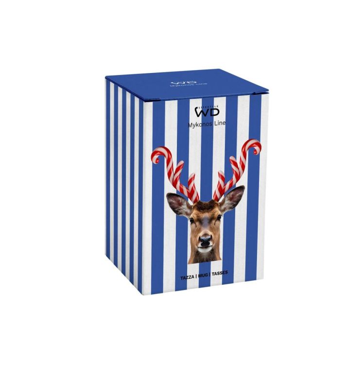 WD Lifestyle Mug hert met zuurstokken 330ml (Blauw) - Panache (Koksijde)