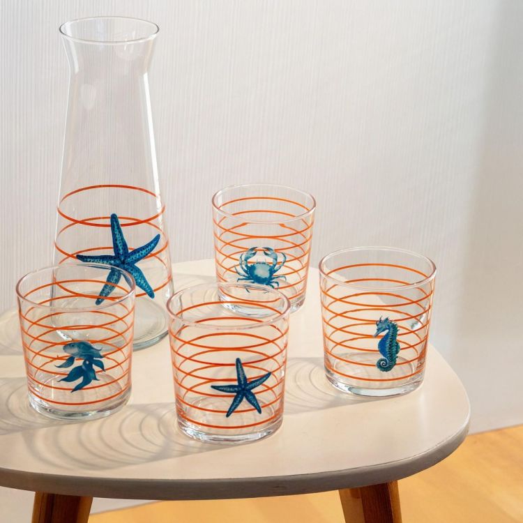 WD Lifestyle Set 4 glazen Zeedieren (Orange) - Panache (Koksijde)