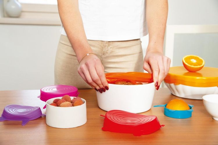 WD Lifestyle Stretch deksels silicone 6-delig (Multi) - Panache (Koksijde)