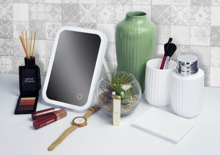 WD Lifestyle Tafelspiegel met LED - oplaadbaar (Grey) - Panache (Koksijde)