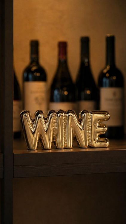 WD Lifestyle WINE letters ballon-effect (Gold) - Panache (Koksijde)