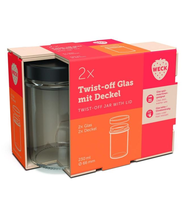 Weck Set 2 inmaakpotten - Twist-off deksel 230ml (Multi) - Panache (Koksijde)