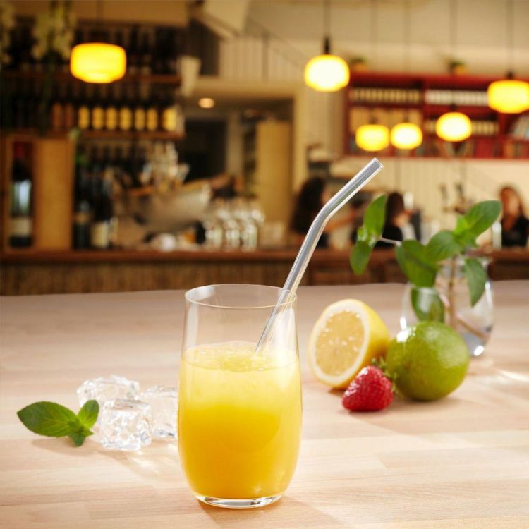 Westmark 6 pailles en verre 20 cm + brosse de nettoyage (Transparant) - Panache (Koksijde)