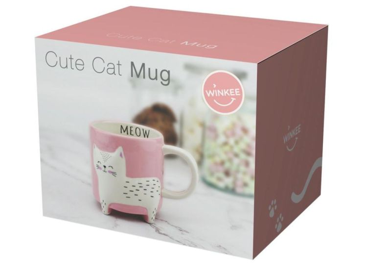 Winkee Cute Cat Mug (Roze) - Panache (Koksijde)