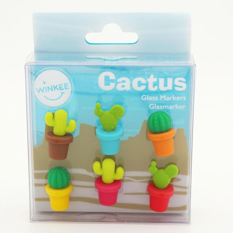 Winkee Marque-verres Cactus – Set de 6 (Multi) - Panache (Koksijde)