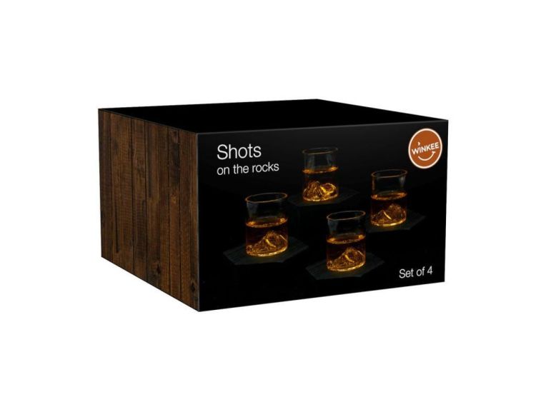Winkee Set 4 shotglazen Rocks (Transparant) - Panache (Koksijde)