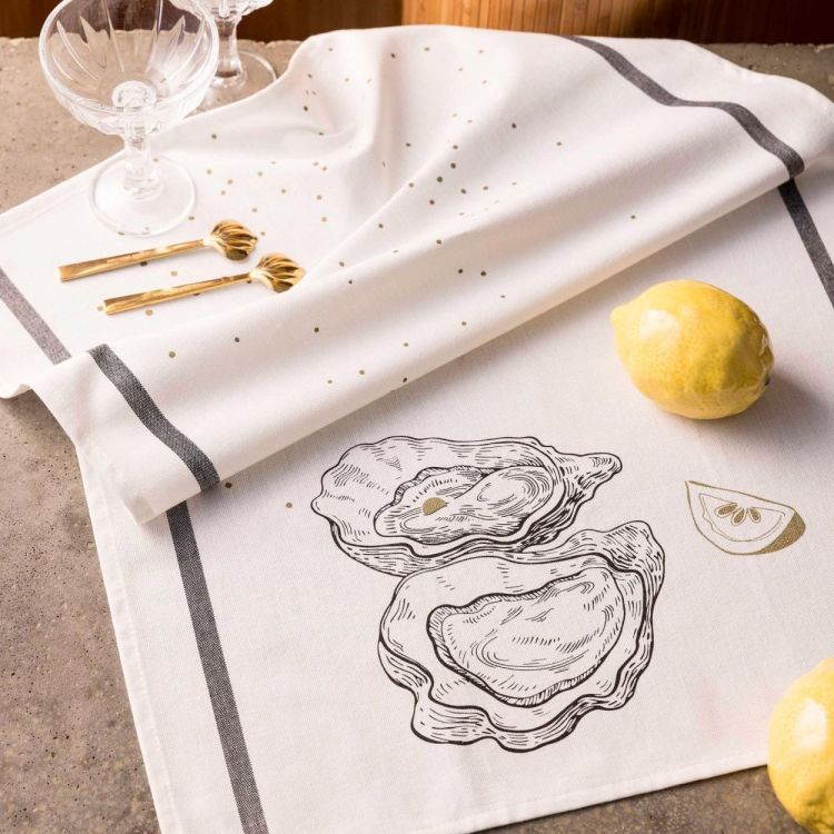 Winkler Essuie de cuisine Huîtres et Citron 50x70cm (Gold) - Panache (Koksijde)