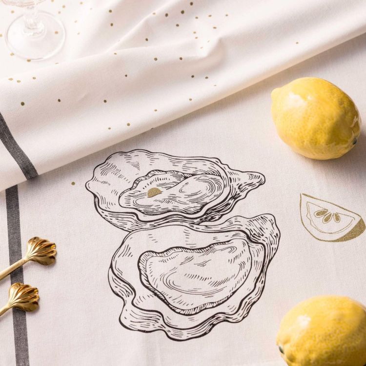 Winkler Essuie de cuisine Huîtres et Citron 50x70cm (Gold) - Panache (Koksijde)