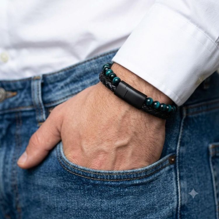 Wolf Men Essentials Duo armband L (Blauw) - Panache (Koksijde)