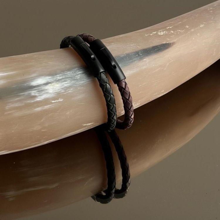 Wolf Men Essentials Bracelet cuir rond L (Donkerbruin) - Panache (Koksijde)