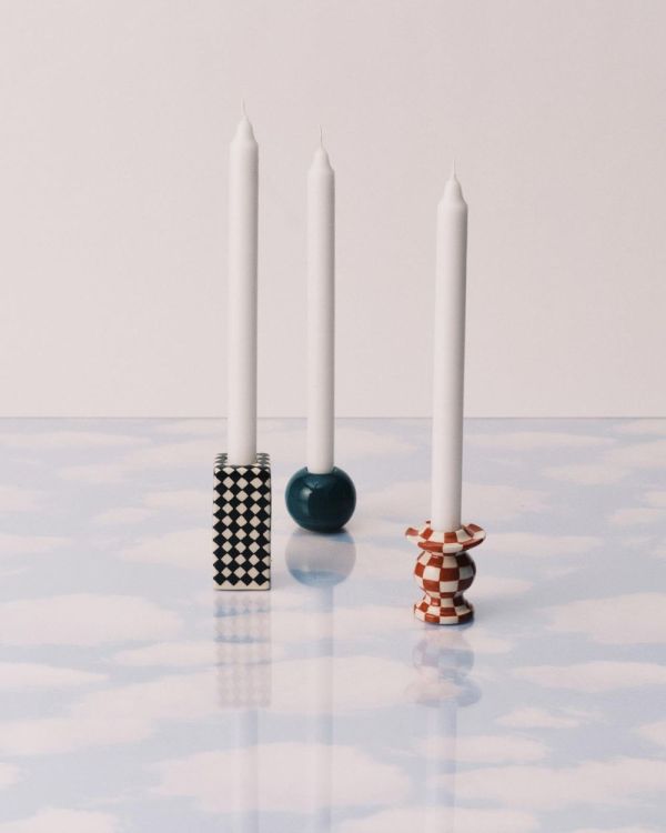 Wouters & Hendrix Set 3 kandelaars Chessboard - Les Objet Mouleversants (Multi) - Panache (Koksijde)