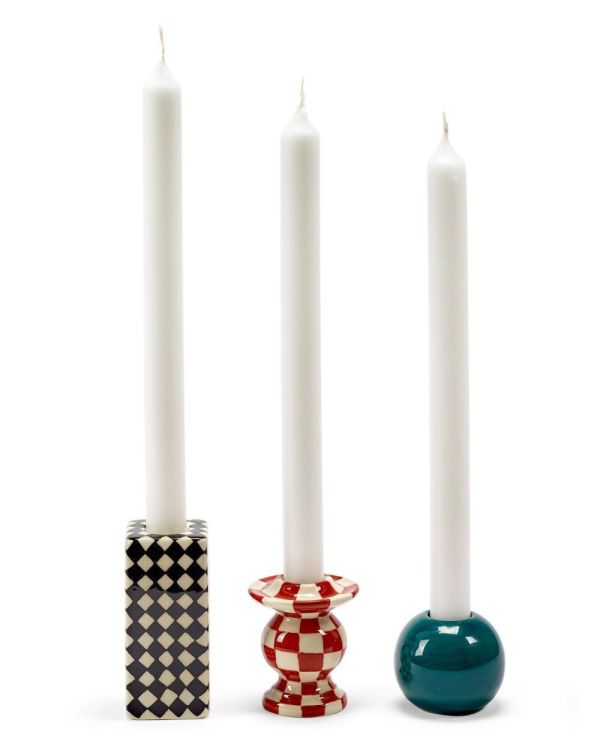 Wouters & Hendrix Set 3 kandelaars Chessboard - Les Objet Mouleversants (Multi) - Panache (Koksijde)