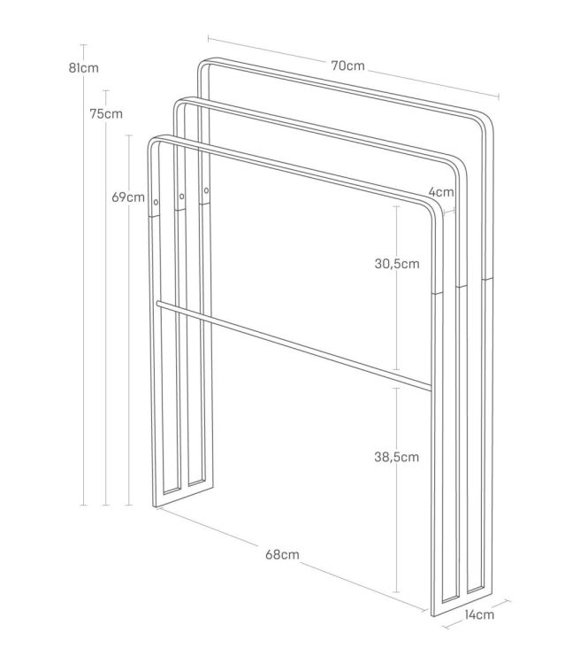 Yamazaki Porte-serviettes de bain avec 3 barres (Zwart) - Panache (Koksijde)