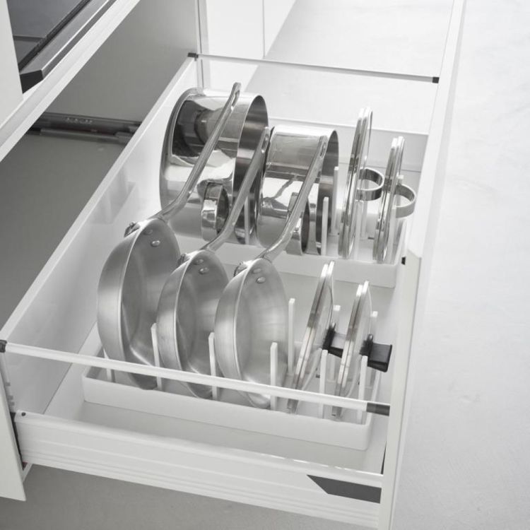 Yamazaki Deksel- en pannenhouder Tower verstelbaar (Wit) - Panache (Koksijde)