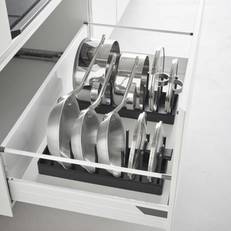 Yamazaki Deksel- en pannenhouder Tower verstelbaar (Zwart) - Panache (Koksijde)