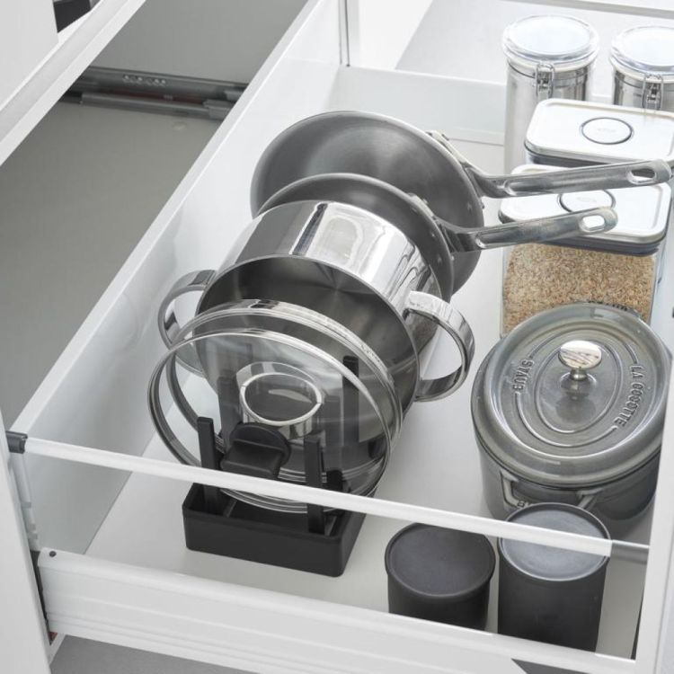 Yamazaki Deksel- en pannenhouder Tower verstelbaar (Zwart) - Panache (Koksijde)