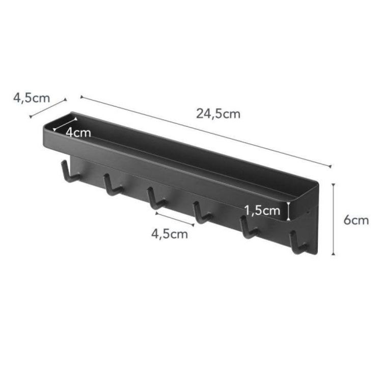 Yamazaki Magnetische sleutelrek met bakje Smart (Zwart) - Panache (Koksijde)