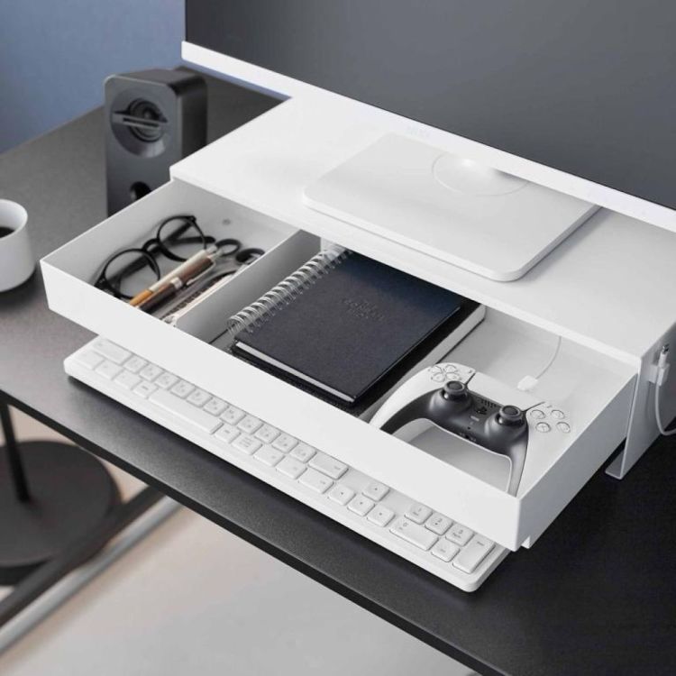 Yamazaki Monitorstand met lade Tower (Wit) - Panache (Koksijde)