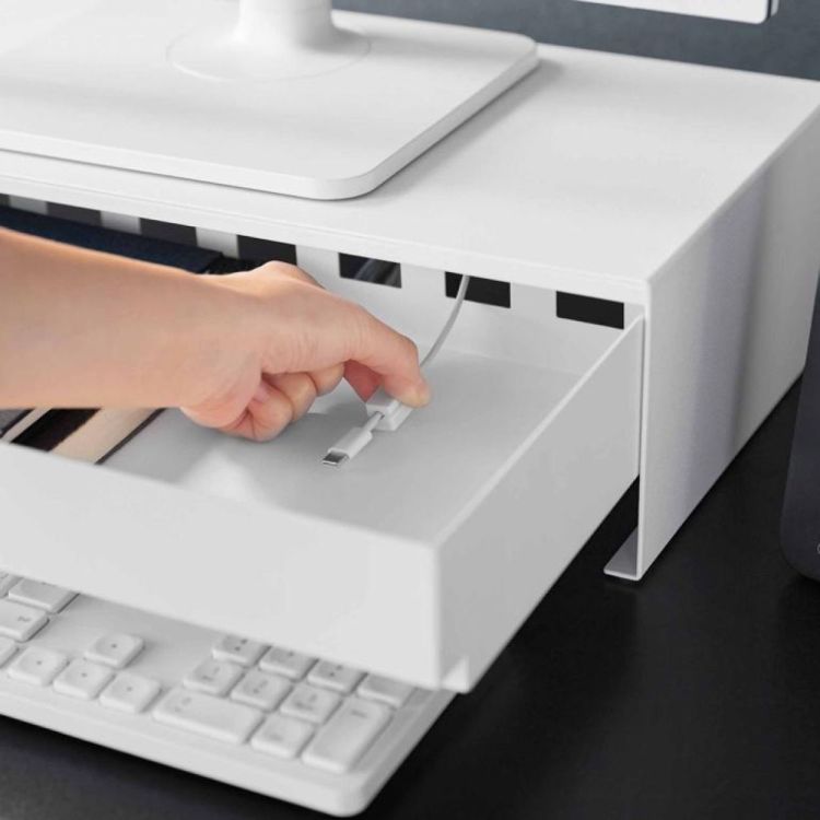 Yamazaki Monitorstand met lade Tower (Wit) - Panache (Koksijde)