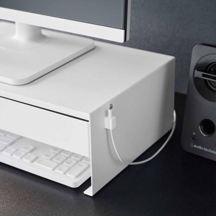 Yamazaki Monitorstand met lade Tower (Wit) - Panache (Koksijde)