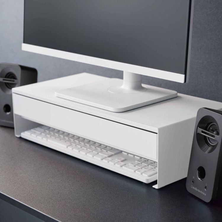 Yamazaki Monitorstand met lade Tower (Wit) - Panache (Koksijde)