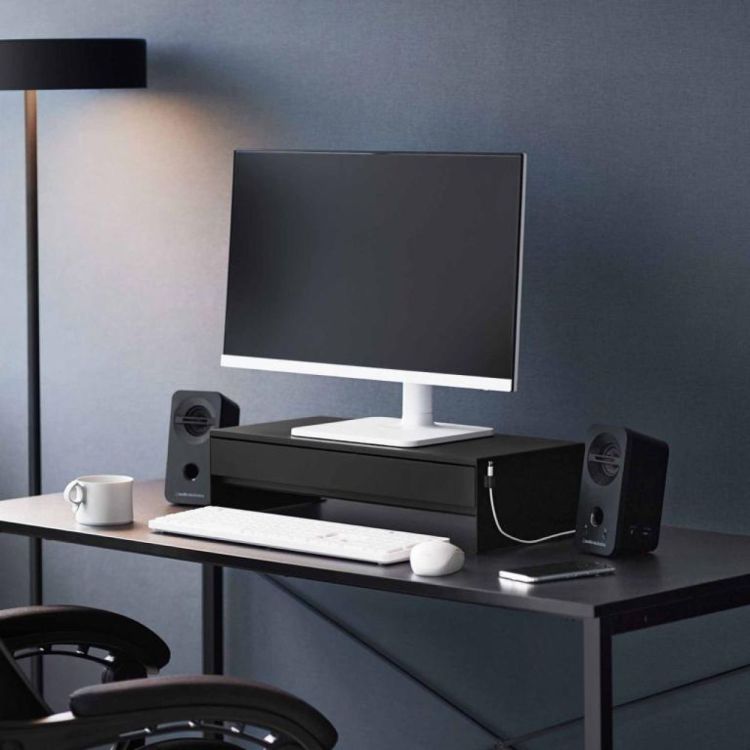 Yamazaki Monitorstand met lade Tower (Zwart) - Panache (Koksijde)