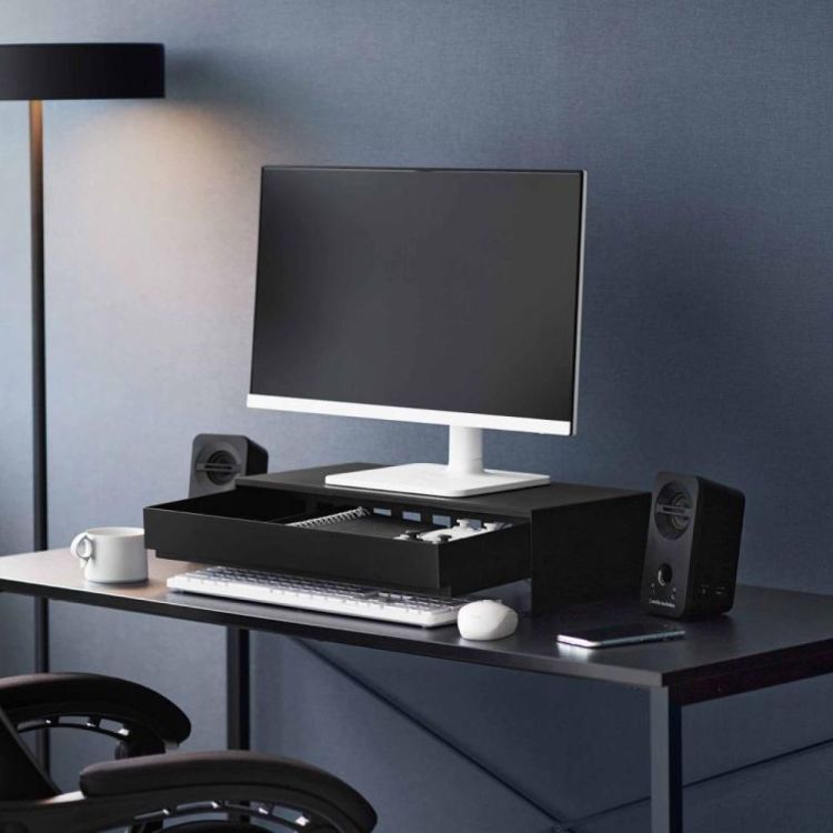 Yamazaki Monitorstand met lade Tower (Zwart) - Panache (Koksijde)