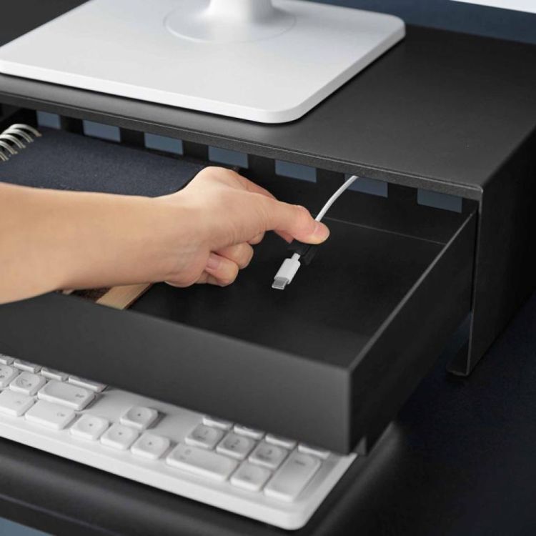 Yamazaki Monitorstand met lade Tower (Zwart) - Panache (Koksijde)