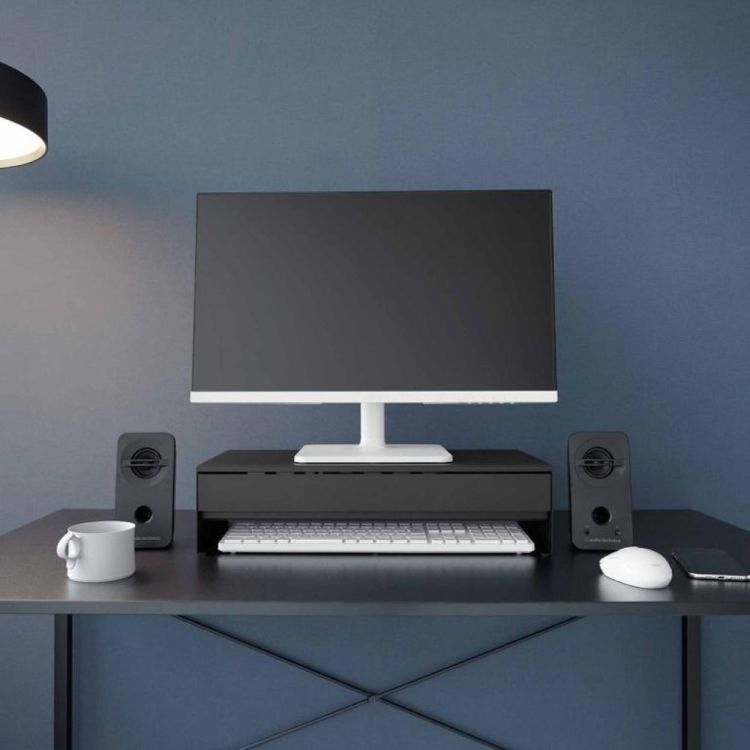 Yamazaki Monitorstand met lade Tower (Zwart) - Panache (Koksijde)