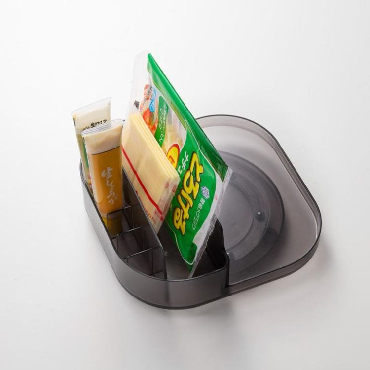 Yamazaki Opbergbakje draaibaar met vakjes smal Tower (Zwart) - Panache (Koksijde)