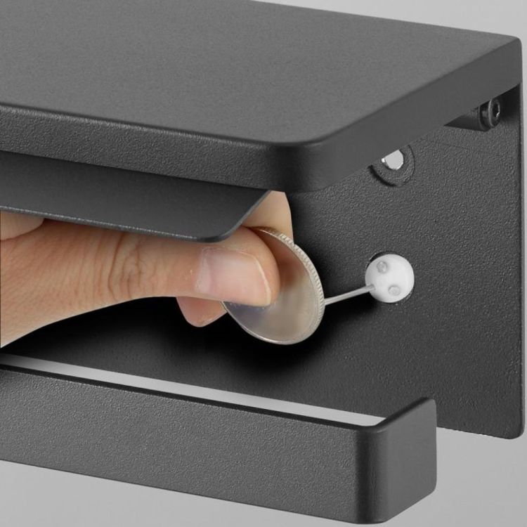 Yamazaki Toiletrol- en handdoekhouder Tower wandmodel (Zwart) - Panache (Koksijde)