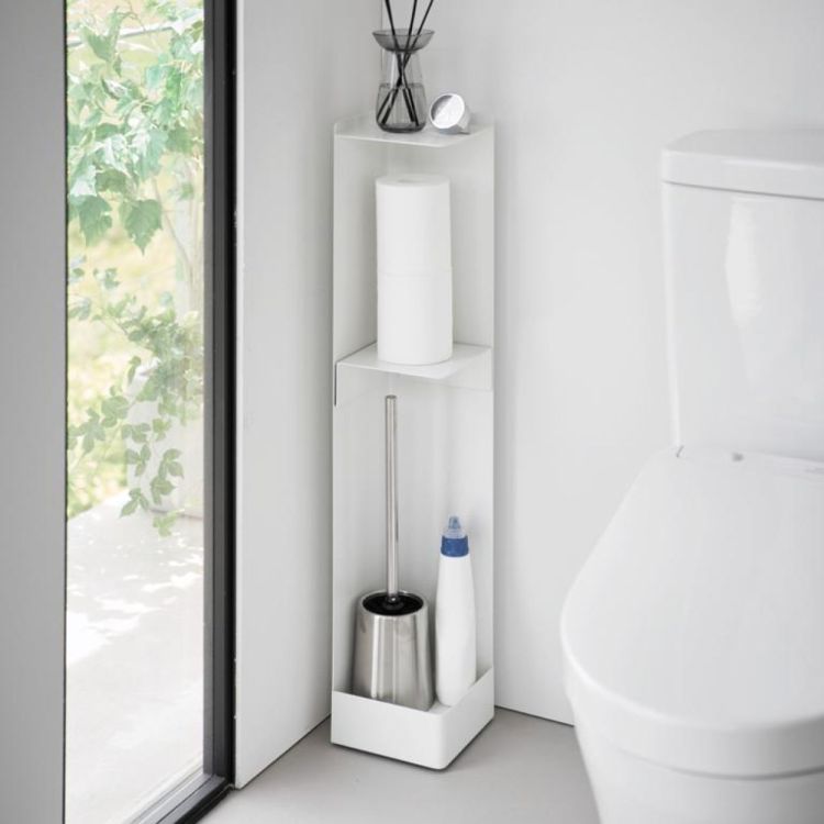 Yamazaki Porte-papier toilette Tower étroit sur roulettes (Wit) - Panache (Koksijde)